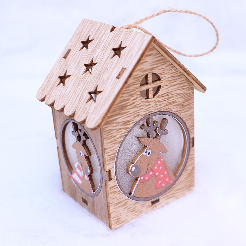 Mini Wooden House Night Light