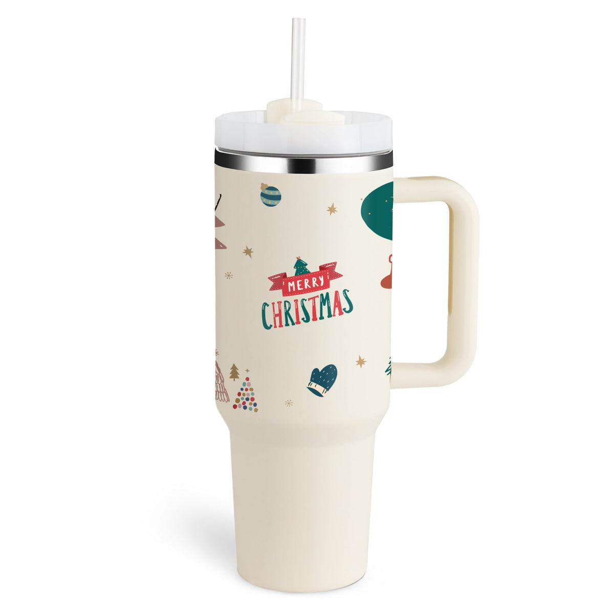 40 oz Insulated Tumbler with Handle & Straw