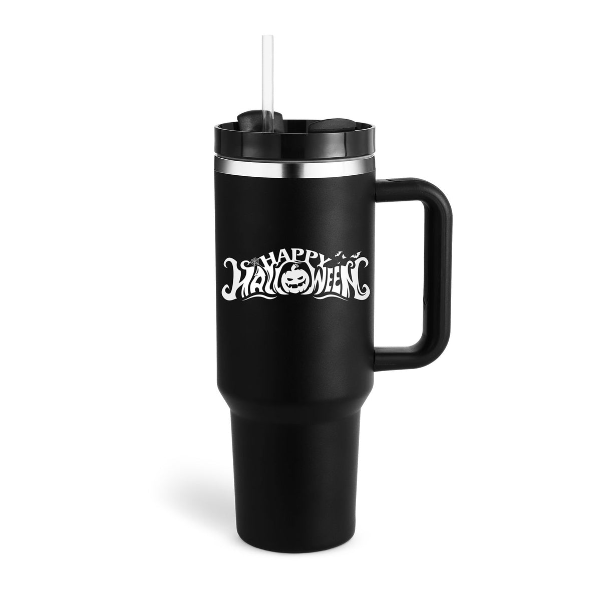 40 oz Insulated Tumbler with Handle & Straw