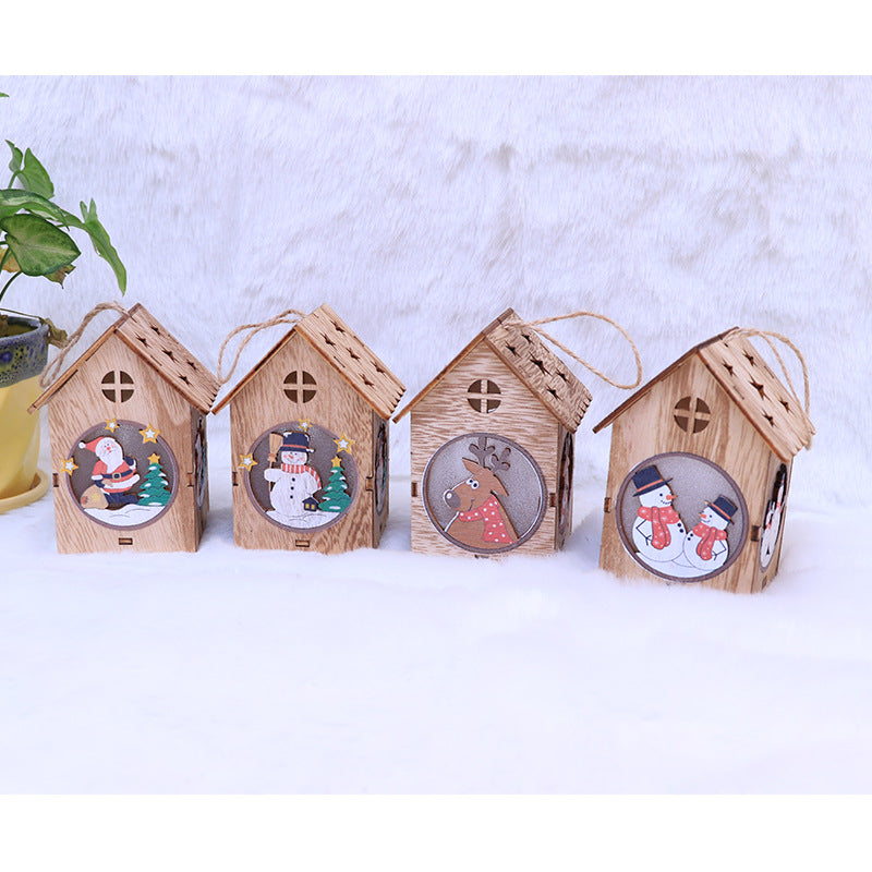 Mini Wooden House Night Light
