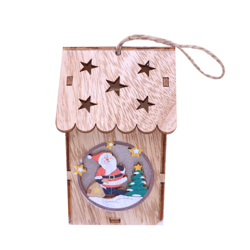 Mini Wooden House Night Light