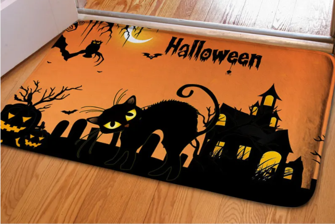 Spooky Bat Ghost Toilet Rug