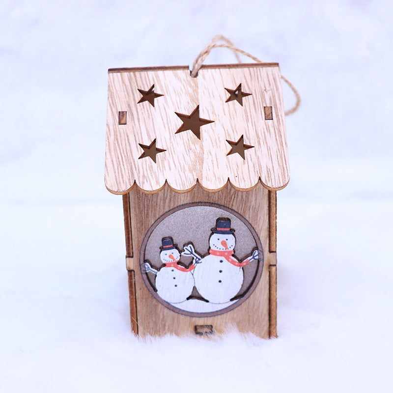 Mini Wooden House Night Light