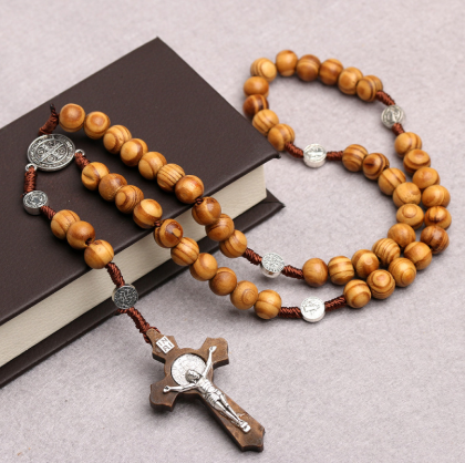 Wooden Rosary Necklace