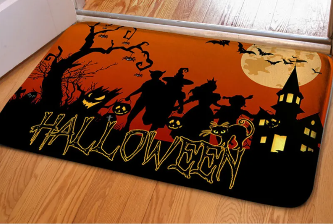 Spooky Bat Ghost Toilet Rug