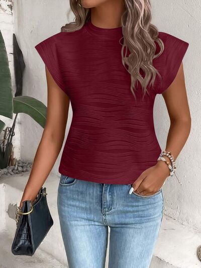 Terry Cap-Sleeve Shirt