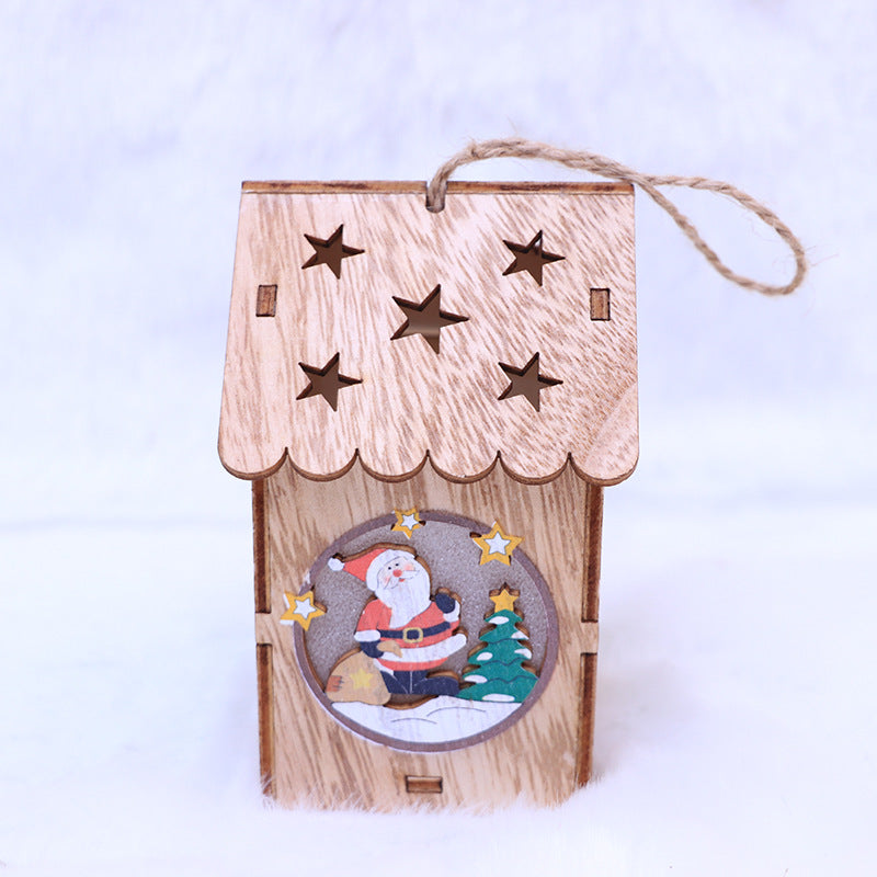 Mini Wooden House Night Light