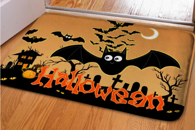 Spooky Bat Ghost Toilet Rug