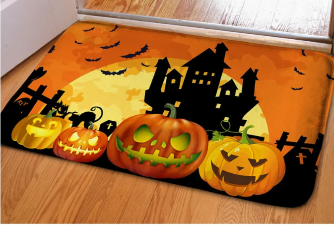 Spooky Bat Ghost Toilet Rug